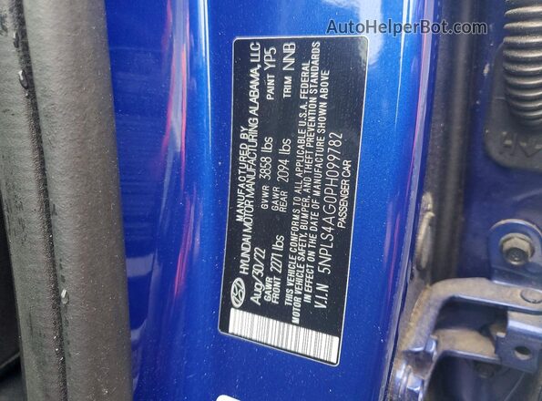 5NPLS4AG0PH099782 2023 HYUNDAI ELANTRA Blue Widok komory silnika