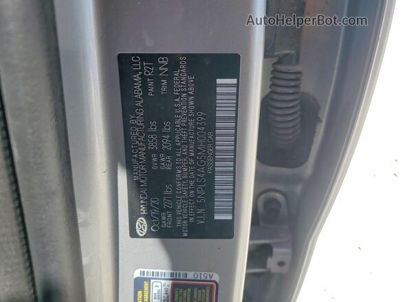 5NPLS4AG5MH004399 2021 HYUNDAI ELANTRA Silver 