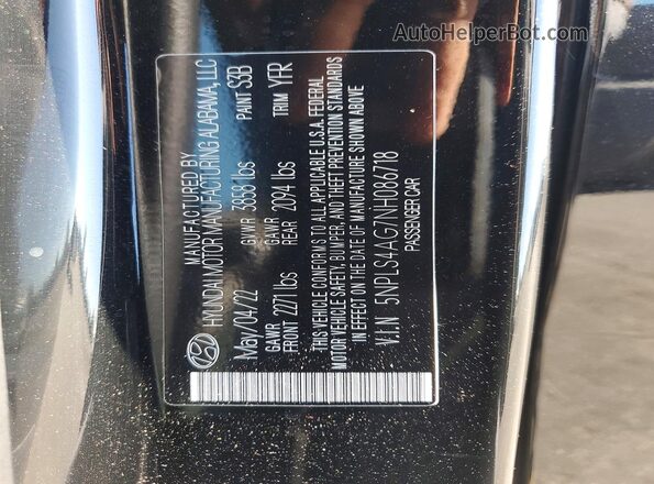 5NPLS4AG7NH086718 2022 HYUNDAI ELANTRA Black Вид підкапотного простору
