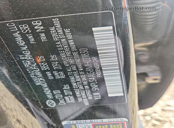 5NPLS4AG8MH021830 2021 HYUNDAI ELANTRA Black Vista del compartimento del motor