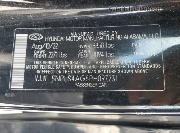 5NPLS4AG8PH097231 2023 HYUNDAI ELANTRA Black ძრავის განყოფილების ხედი