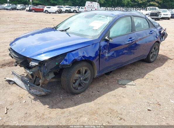 5NPLS4AGXNH069508 2022 HYUNDAI ELANTRA Blue წინა მარცხენა ხედი სამი მეოთხედიდან