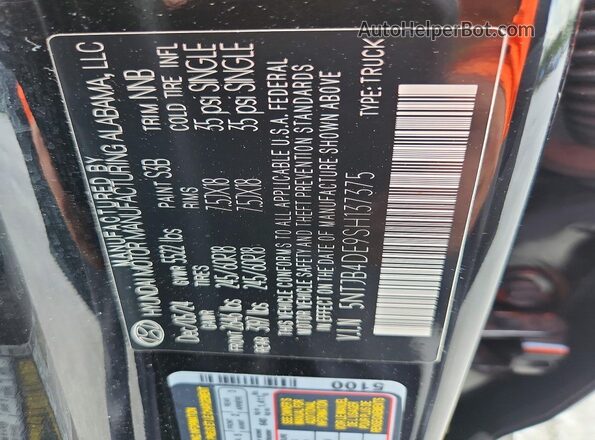 5NTJB4DE9SH137375 2025 HYUNDAI SANTA Black 