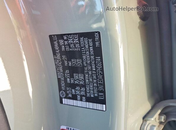 5NTJEDAF5PH060144 2023 HYUNDAI SANTA Gray Widok naklejki z numerem VIN