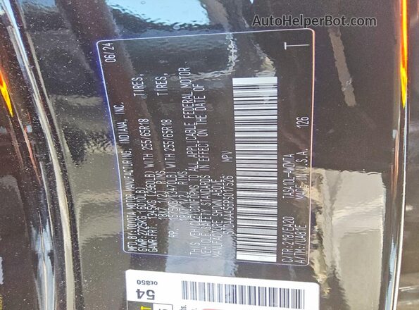 5TDAAAA56RS017526 2024 TOYOTA GRAND Black Vista de la etiqueta del VIN