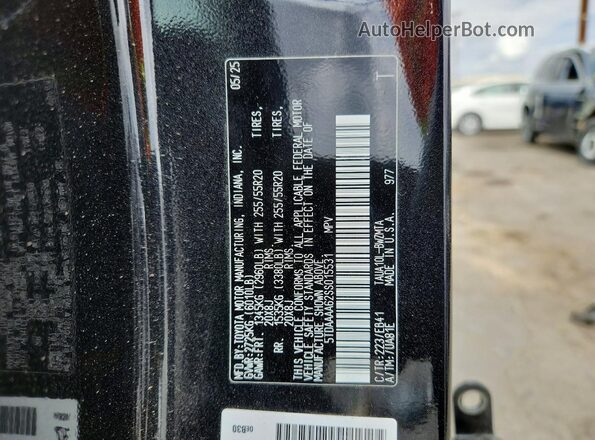 5TDAAAA62SS015531 2025 LEXUS TX Gray Vista de la etiqueta del VIN