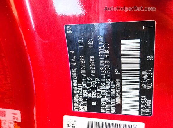 5TDAAAB55RS064089 2024 TOYOTA GRAND Red Սալոնի 360 աստիճան տեսք