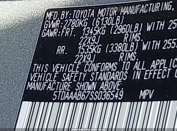 5TDAAAB67SS036549 2025 LEXUS TX 350 Silver Vista del compartimento del motor