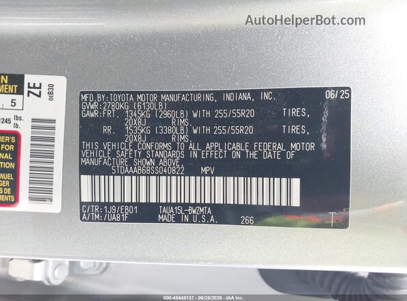 5TDAAAB68SS040822 2025 LEXUS TX 350 Gray Вид підкапотного простору
