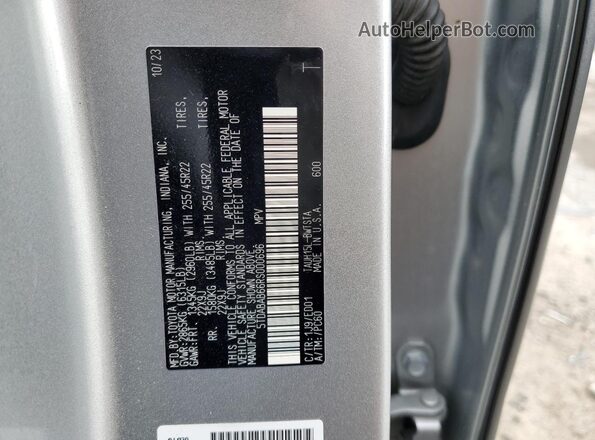 5TDABAB66RS000696 2024 LEXUS TX Silver VIN კოდის სტიკერის ხედი
