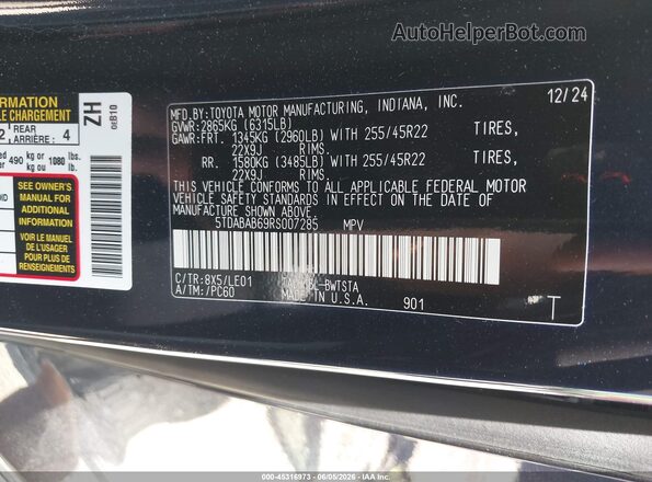 5TDABAB69RS007285 2024 LEXUS TX 500H Dark Blue Engine compartment view