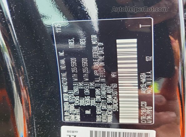 5TDACAB54TS077160 2026 TOYOTA GRAND Black VIN კოდის სტიკერის ხედი