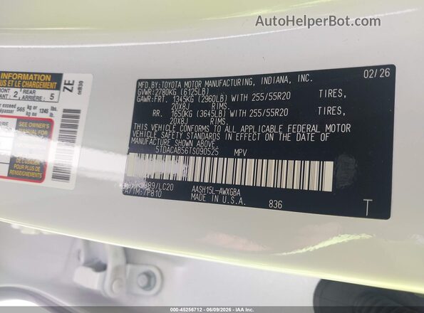 5TDACAB56TS090525 2026 TOYOTA GRAND HIGHLANDER HYBRID Белый Вид подкапотного пространства