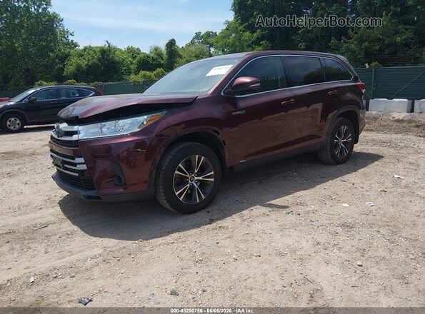 5TDBGRFH6KS063562 2019 TOYOTA HIGHLANDER HYBRID Бордовый 