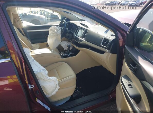 5TDBKRFH1GS305891 2016 TOYOTA HIGHLANDER Темно-бордовый Вид салона спереди