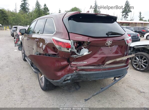 5TDBKRFH7GS264361 2016 TOYOTA HIGHLANDER Темно-бордовый Вид спереди