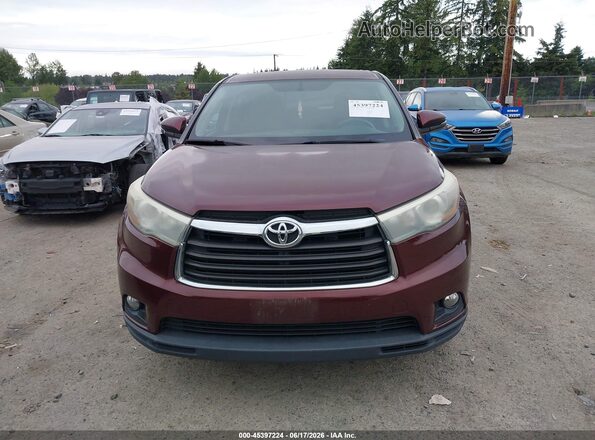 5TDBKRFH7GS264361 2016 TOYOTA HIGHLANDER Темно-бордовый Вид щитка приборов