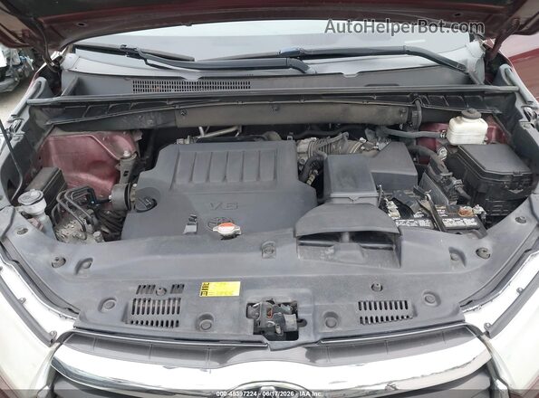 5TDBKRFH7GS264361 2016 TOYOTA HIGHLANDER Темно-бордовый Вид сзади