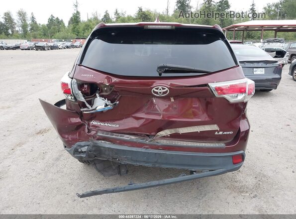 5TDBKRFH7GS264361 2016 TOYOTA HIGHLANDER Темно-бордовый 