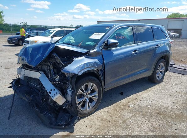5TDBKRFHXGS324746 2016 TOYOTA HIGHLANDER Blue Առջևի ձախ երեք քառորդ տեսարան