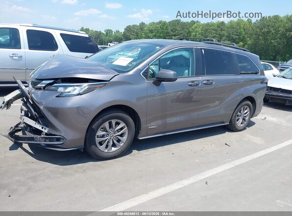 5TDBSKFC6MS020496 2021 TOYOTA SIENNA Gray Առջևի ձախ երեք քառորդ տեսարան