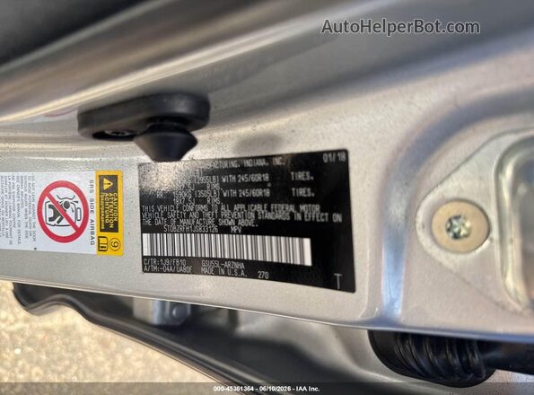 5TDBZRFH1JS833126 2018 TOYOTA HIGHLANDER Silver 