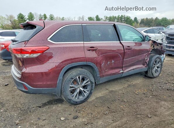 5TDBZRFH1KS736090 2019 TOYOTA HIGHLANDER Maroon Задня права чверть