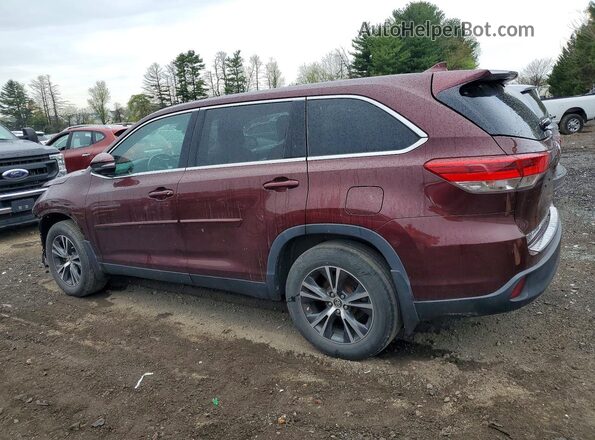 5TDBZRFH1KS736090 2019 TOYOTA HIGHLANDER Maroon Задня ліва чверть