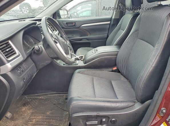 5TDBZRFH1KS736090 2019 TOYOTA HIGHLANDER Maroon Вид салону спереду