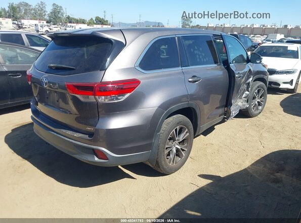 5TDBZRFH3KS978802 2019 TOYOTA HIGHLANDER Gray Trasero derecho