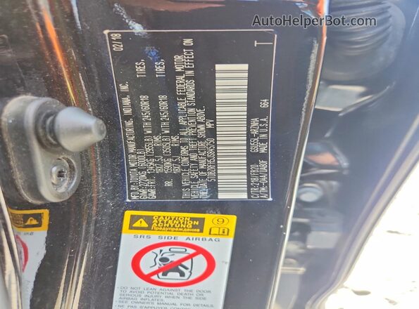5TDBZRFH5JS845750 2018 TOYOTA HIGHLANDER Black Vista interior de 360 grados