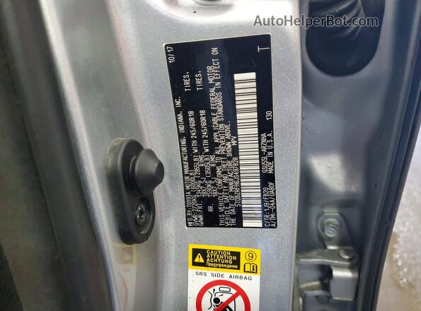 5TDBZRFH6JS497828 2018 TOYOTA HIGHLANDER Silver Вид наклейки з VIN-кодом