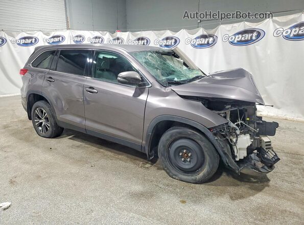 5TDBZRFH6KS961203 2019 TOYOTA HIGHLANDER Gray Front right