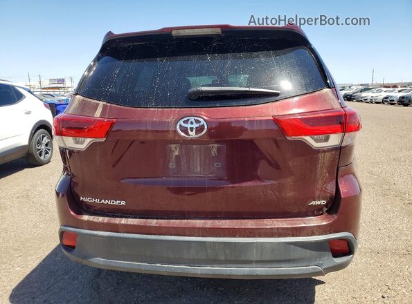 5TDBZRFH7HS467148 2017 TOYOTA HIGHLANDER Maroon Rear view