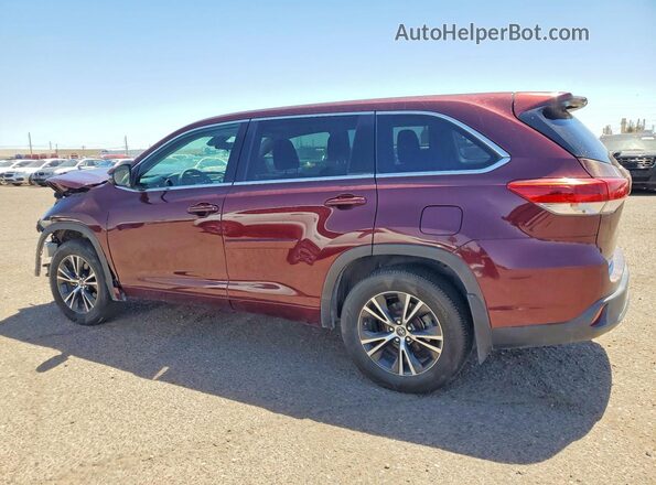 5TDBZRFH7HS467148 2017 TOYOTA HIGHLANDER Maroon Rear left