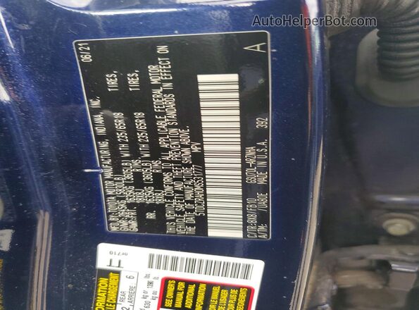 5TDCZRAH0MS531777 2021 TOYOTA HIGHLANDER Blue Widok naklejki z numerem VIN