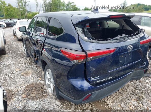 5TDCZRBH9MS140822 2021 TOYOTA HIGHLANDER Синий Задняя левая четверть