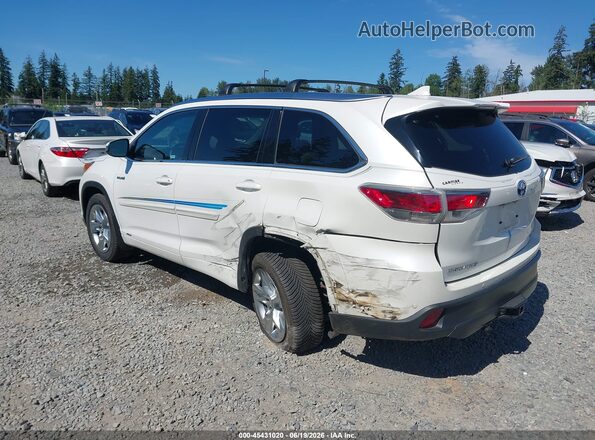 5TDDCRFH2GS014838 2016 TOYOTA HIGHLANDER HYBRID White Задня ліва чверть