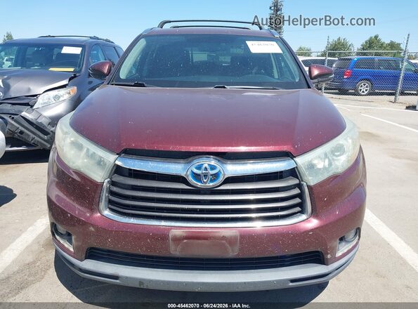 5TDDCRFH9GS016439 2016 TOYOTA HIGHLANDER HYBRID Burgundy 
