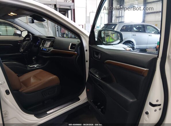 5TDDGRFH0JS045937 2018 TOYOTA HIGHLANDER HYBRID White Widok wnętrza z przodu