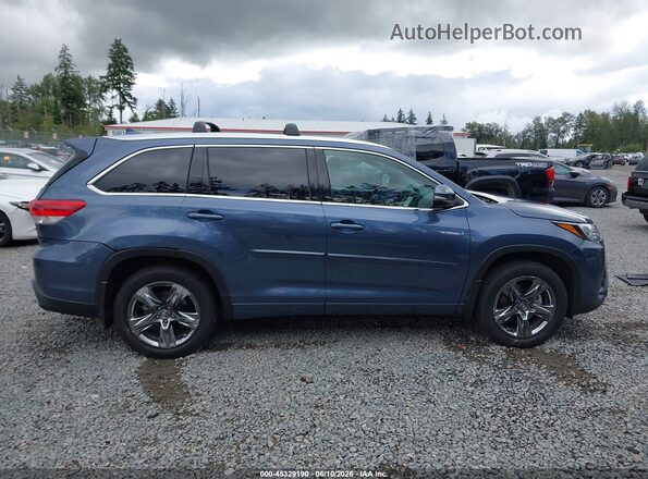 5TDDGRFH8JS037262 2018 TOYOTA HIGHLANDER HYBRID Blue Սալոնի հետևի տեսք