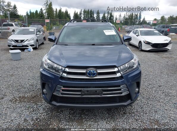 5TDDGRFH8JS037262 2018 TOYOTA HIGHLANDER HYBRID Blue Սարքավորումների վահանակի տեսք
