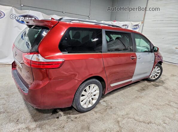 5TDDK3DC8GS138359 2016 TOYOTA SIENNA Бордовый Задняя правая четверть