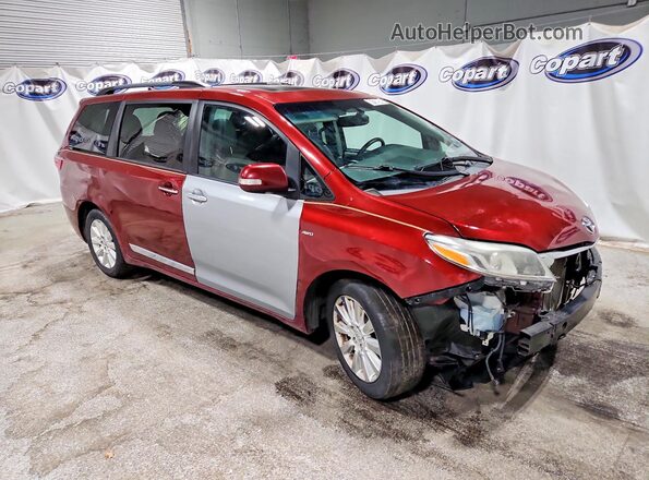 5TDDK3DC8GS138359 2016 TOYOTA SIENNA Бордовый Передняя правая четверть