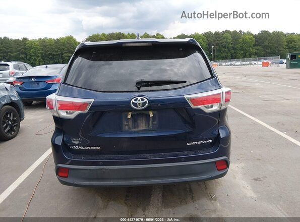 5TDDKRFHXGS343855 2016 TOYOTA HIGHLANDER Dark Blue 
