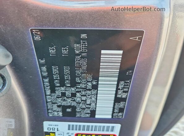5TDDRKEC6MS051902 2021 TOYOTA SIENNA Gray VIN կոդի պիտակի տեսք