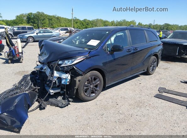 5TDDSKFC0SS167127 2025 TOYOTA SIENNA Blue Առջևի ձախ երեք քառորդ տեսարան