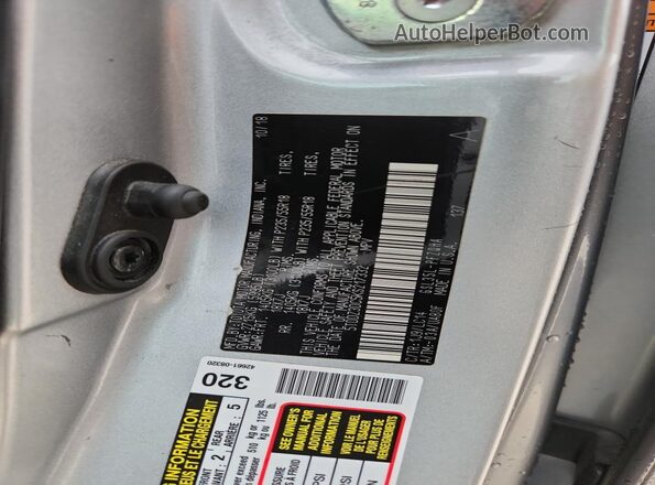 5TDDZ3DC5KS217332 2019 TOYOTA SIENNA Silver VIN კოდის სტიკერის ხედი