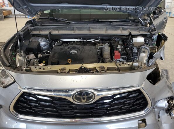 5TDDZRBH8MS087017 2021 TOYOTA HIGHLANDER Blue Engine compartment view