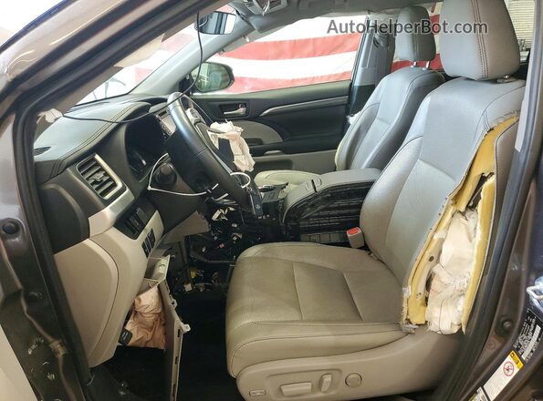 5TDDZRFH0KS727714 2019 TOYOTA HIGHLANDER Gray Widok wnętrza z przodu